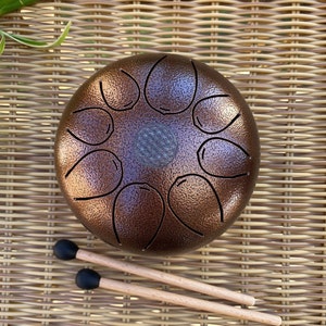 Steel Tongue Drum 6 pouces 8 notes Lotus Handpan Drum Kit Chakra
