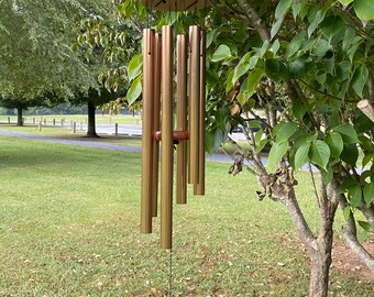 Carillon à Vent En Bambou - Son Apaisant Pour Méditation, Yoga, Extérieur - 16,5cm, à Suspendre Au Jardin Ou Balcon - 11