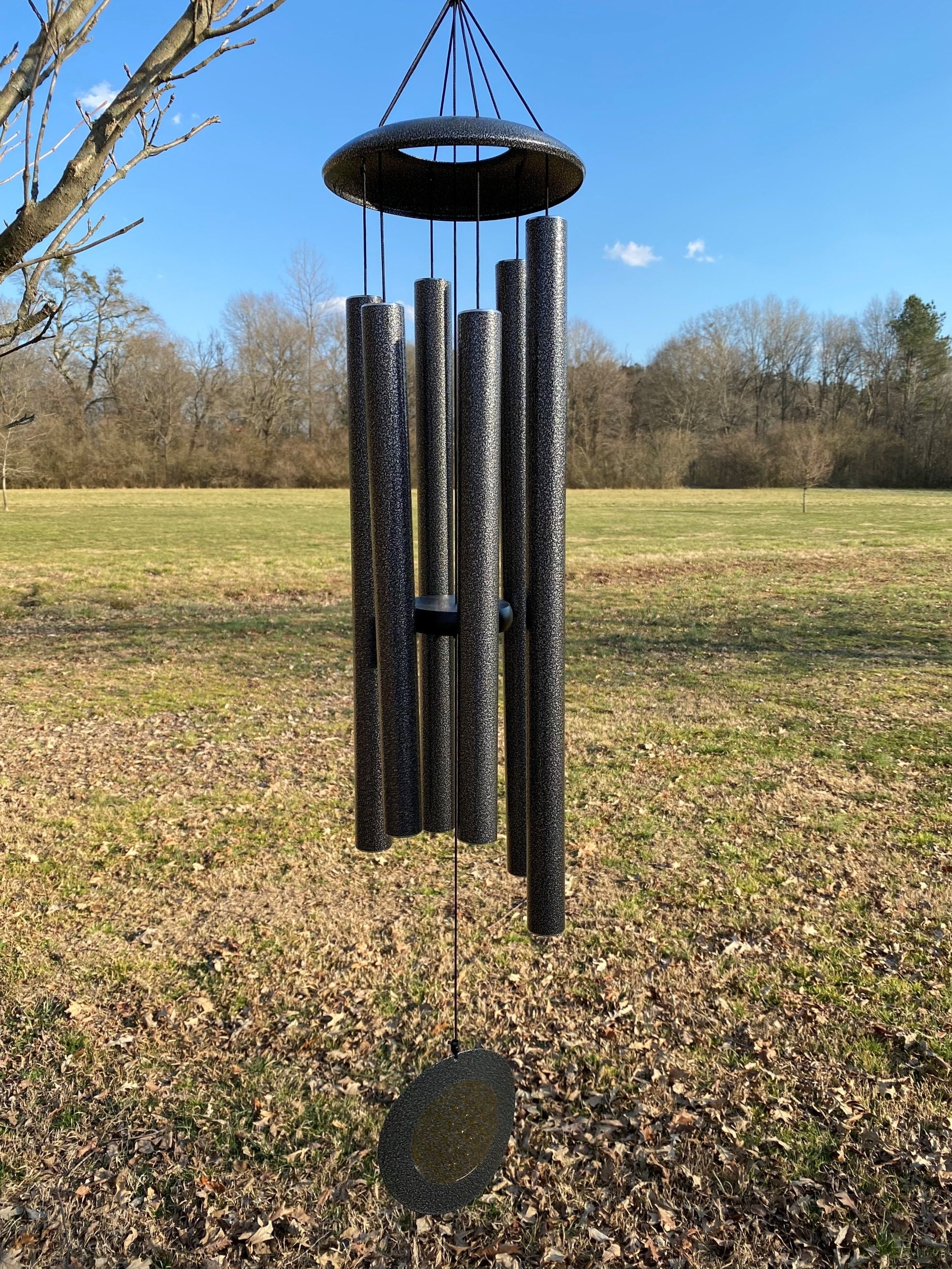 Joyous Wind Chimes Large Deep Tone Silver Color Metal Wind Etsy
