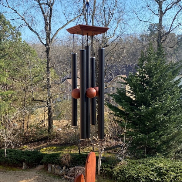 Joyous Personalized Wind chimes, 36 Inch Black Deep Tone Metal Wind Chime, The Beautiful Spirit Sound Can Create a Sense of Peace & Relaxing