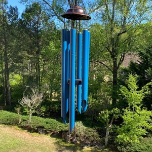 Joyous Wind chimes, 40 inch  Deep Tone Blue Color Metal Wind Chimes. The Beautiful Spirit Sound Can Create a Sense of Peace and Relaxation