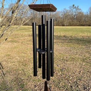 Joyous Personalized Wind chimes, 48 In Large Deep Tone Black Wind Chime. The Beautiful Spirit Sound Can Create a Sense of Peace & Relaxation