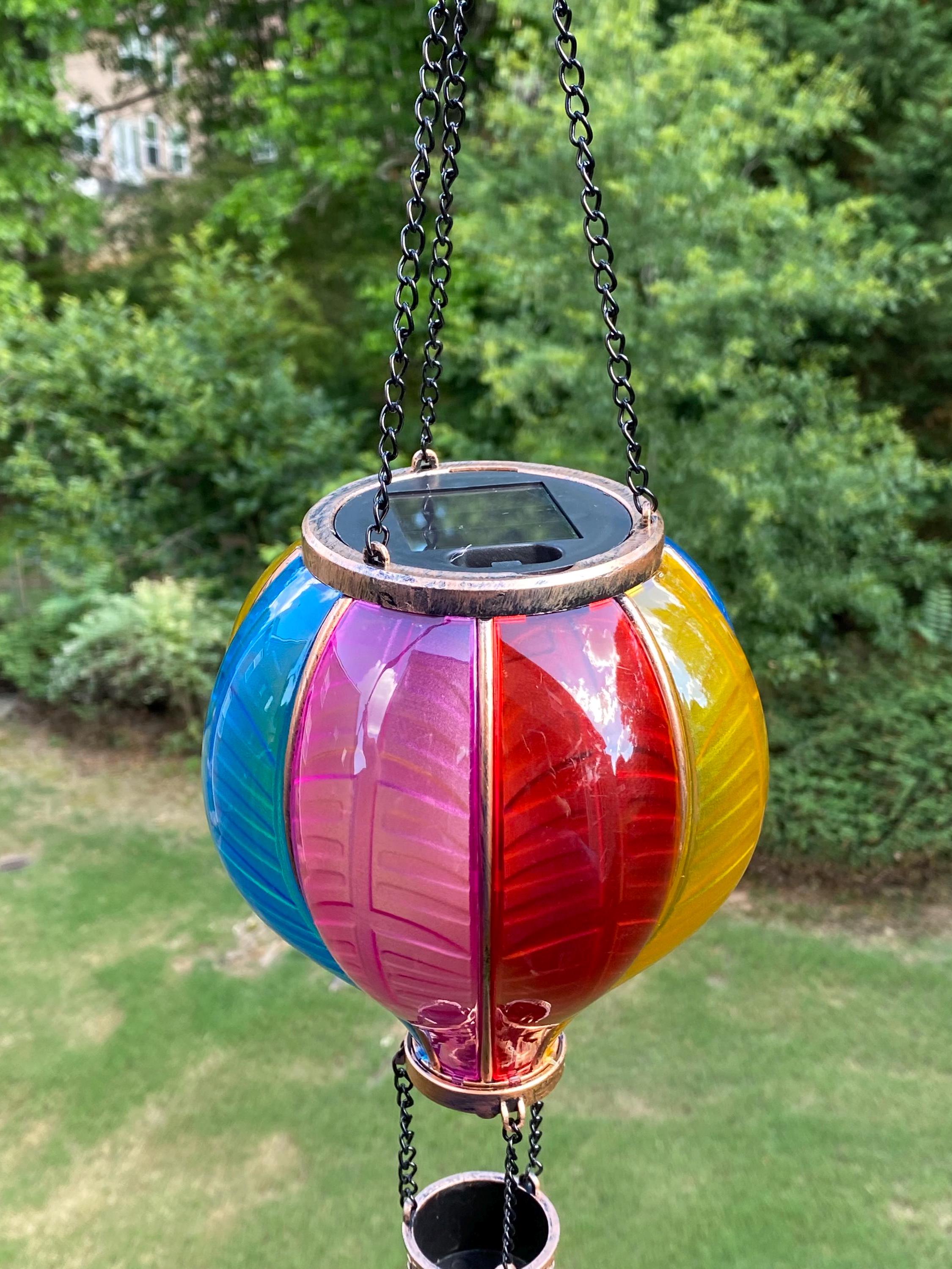 Heißluftballon Laterne Aus Acryl - Bunte Gartendeko Wetterfest