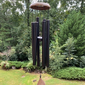 Joyous Wind chimes, 36 Inch Deep Tone Black Color Metal Wind Chimes. The Beautiful Spirit Sound Can Create a Sense of Peace and Relaxation