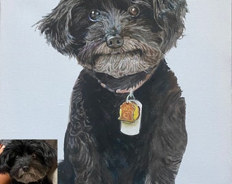 Detailed Hand Drawn - Custom Pet Portrait From Photos of Your Own, Custom Watercolor Or Oil Painting Pet Portrait, Turn Photo to Art Canvas