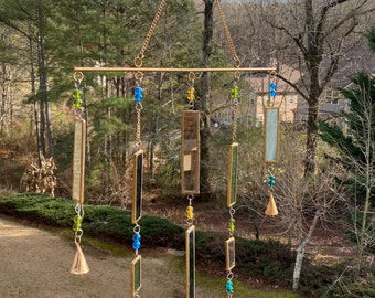 Joyous Wind chimes, 19 inch Glass Beaded Handmade Wind Chimes, The sound can create a sense of peace, relaxation and beautiful garden art