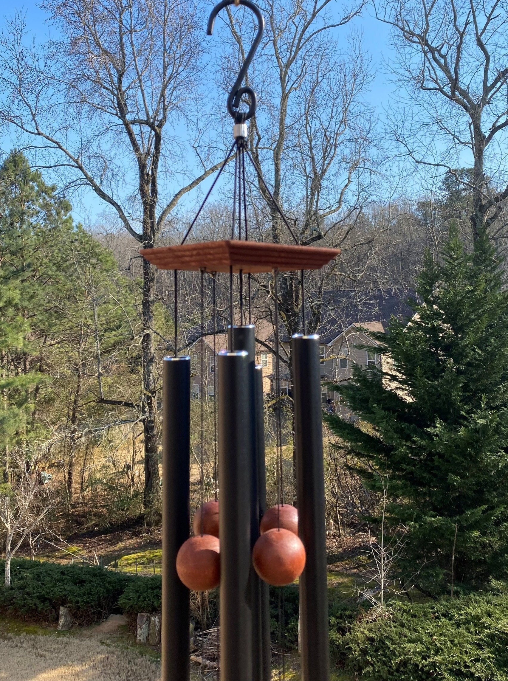 Joyous Wind Chimes 36 Inch Deep Tone Black Color Metal Wind Etsy