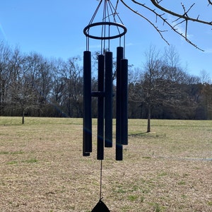 Joyous Wind chimes, 36 Inch Deep Tone Black Color Metal Wind Chime. The Beautiful Spirit Sound Can Create a Sense of Peace and Relaxation