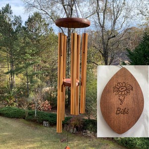 Personalized Outdoor Harmonic Deep Tone Wind Chime. The 40 Inch Golden Metal Wind Chime, Great for Wedding, Anniversary, Retirement Gift