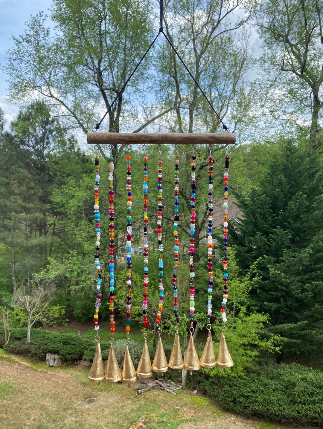Joyous Wind Chimes, 18 Inch Soothing Sound of the Multicolor Beaded