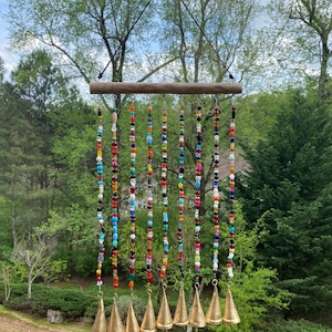 Joyous Wind chimes, 18 inch Soothing Sound of the Multi-Color Beaded Bell Wind Chime, The sound can create a sense of peace and relaxation