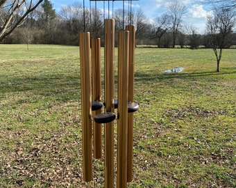 Joyous Windchimes, 48 Inch Large Deep Tone Gold Metal Wind Chimes. The Beautiful Spirit Sound Can Create a Sense of Peace and Relaxation