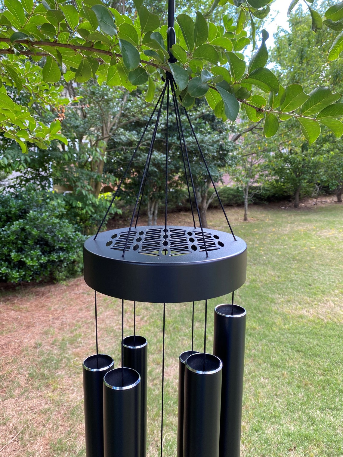 Joyous Wind Chimes Large Deep Tone Black Color Metal Wind Etsy