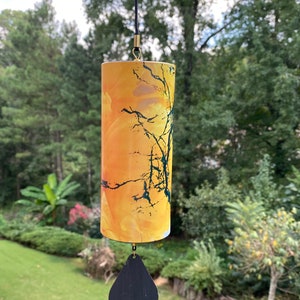 Joyous Wind chimes, 15 inch Beautiful Yellow Color Wind Chimes, The sound can create a sense of peace and relaxation in your home and garden