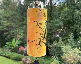 Joyous Wind chimes, 15 inch Beautiful Yellow Color Wind Chimes, The sound can create a sense of peace and relaxation in your home and garden