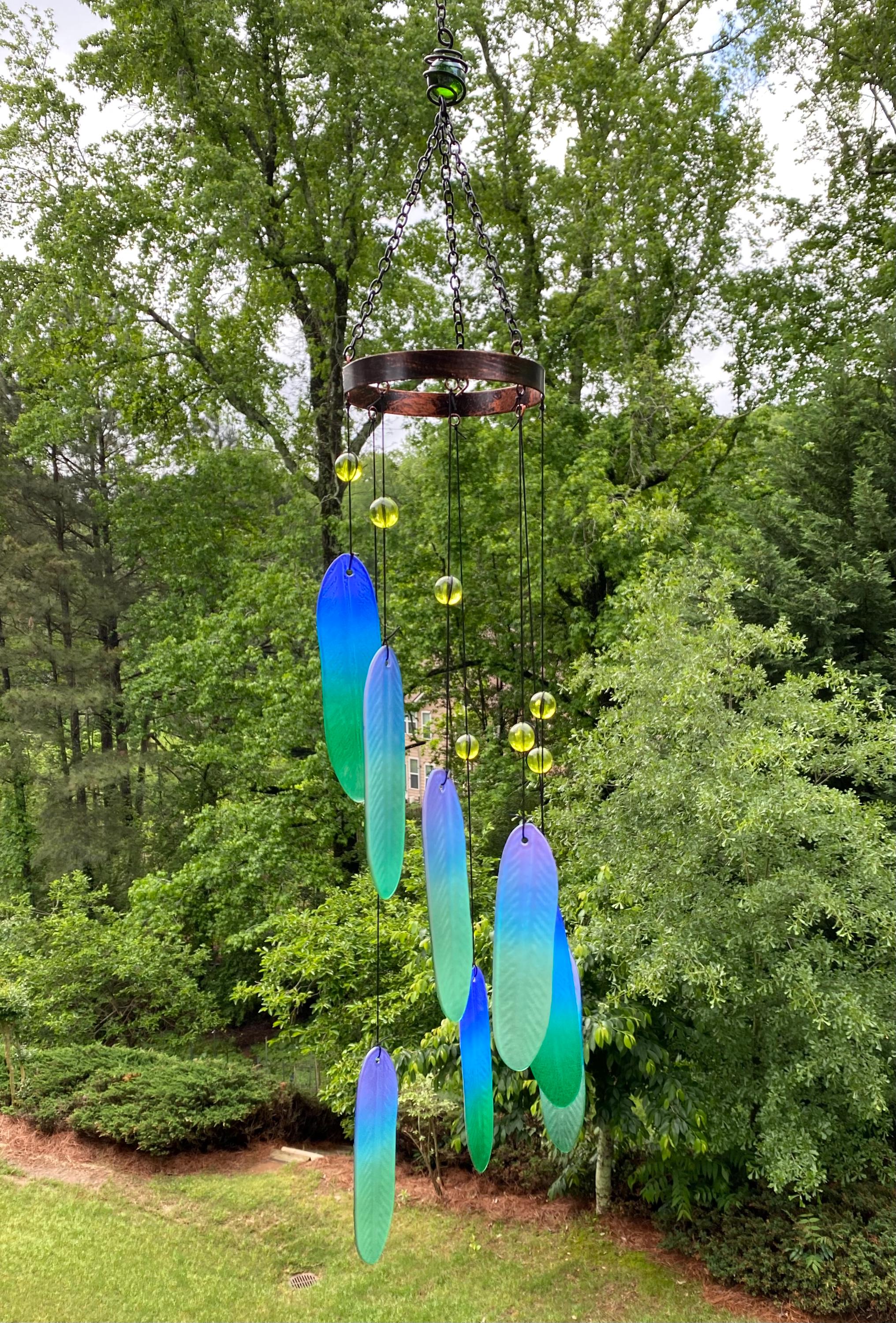 Campanelli a vento Esterni, Scacciaspiriti da Esterno con Gancio, Campane tubolari a Vento con 6 Tubi di Alluminio, Metallo Carillon a Vento Simpatia All'Aperto per Patio Giardino Casa Arredamento