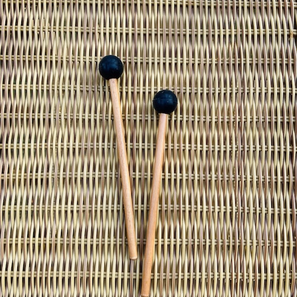 Steel Tongue Drum Mallets ~  8 Inch Hand Crafted Tongue Drum Handpan Mallets Drum Sticks With Rubber Tip