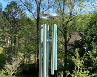 Joyous Wind chimes, 31 Inch Deep Tone Turquoise Metal Windchime. The Beautiful Spirit Sound Can Create a Sense of Peace and Relaxation