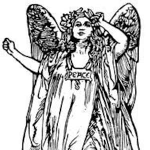 Peace angel rubber stamp