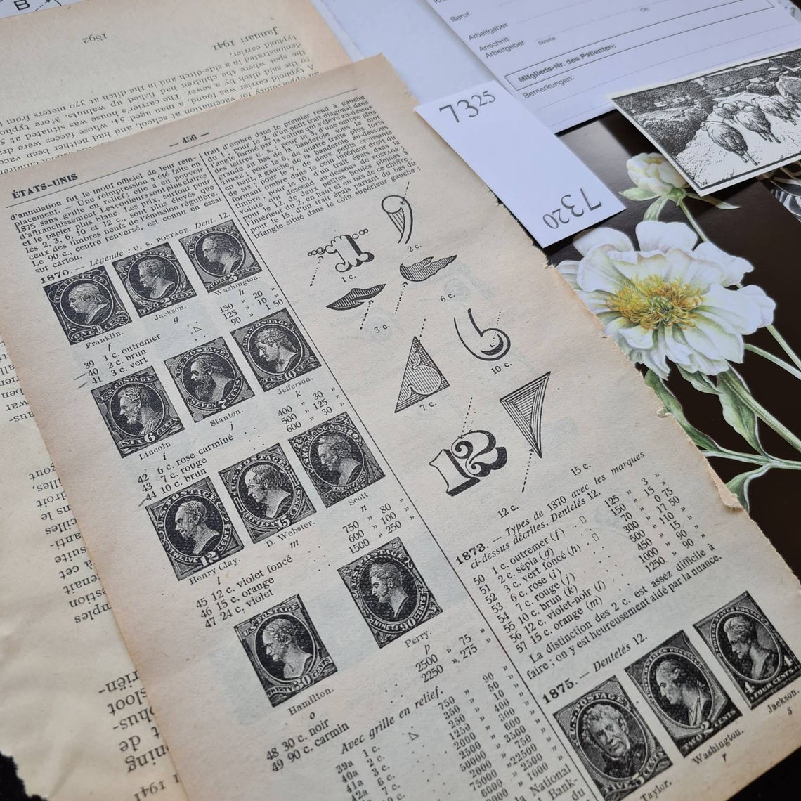 Black White Ephemera Set - Etsy