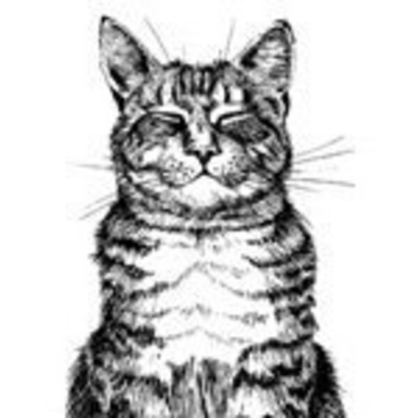 Happy Cat rubber stamp