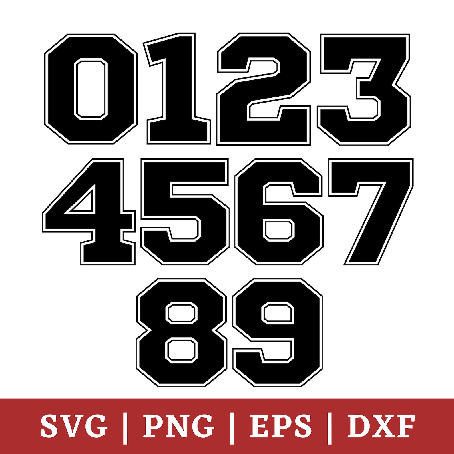 Sports Number SVG Jersey Numbers Clip Art Sports Numbers | Etsy