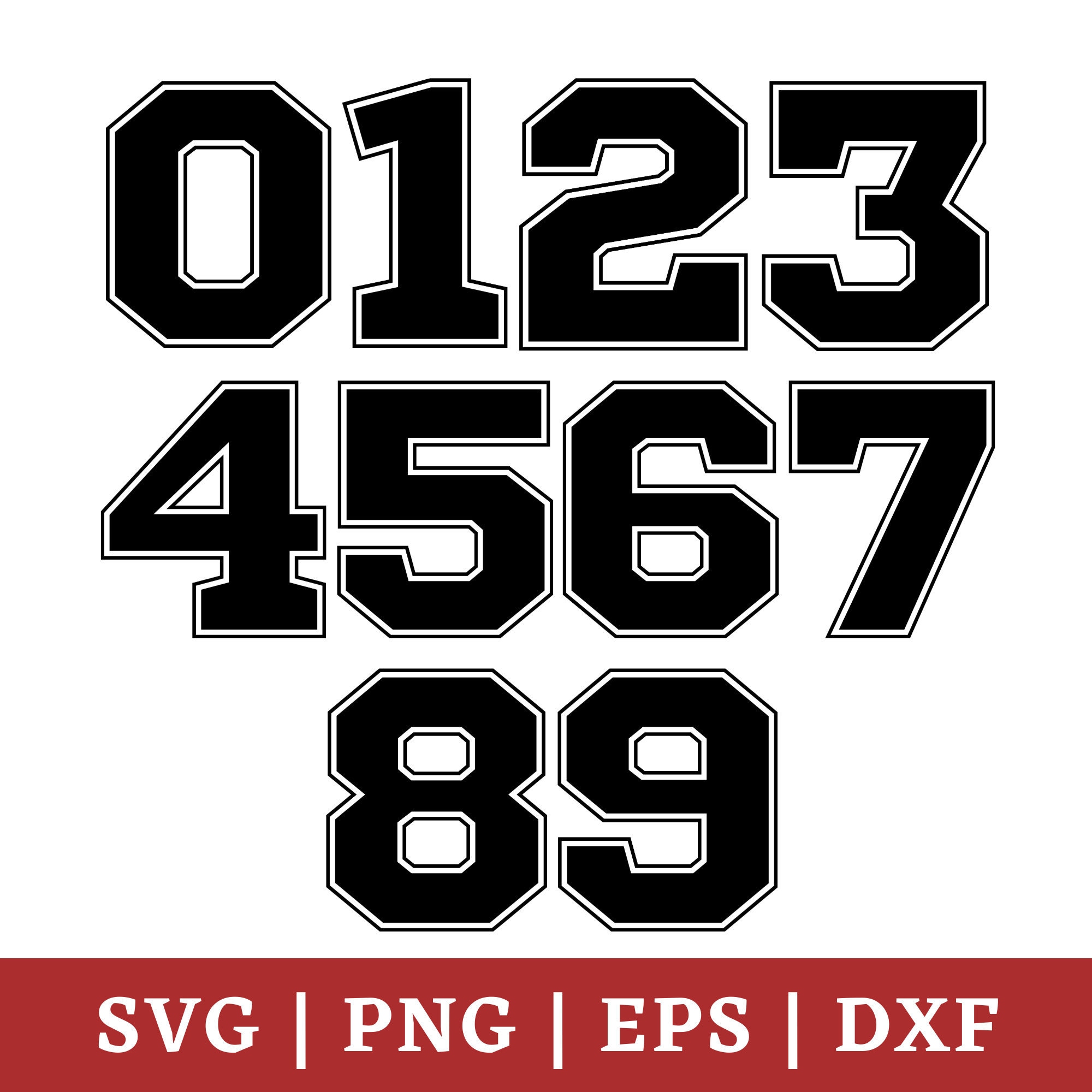 Sports Number SVG Jersey Numbers Clip Art Sports Numbers Etsy