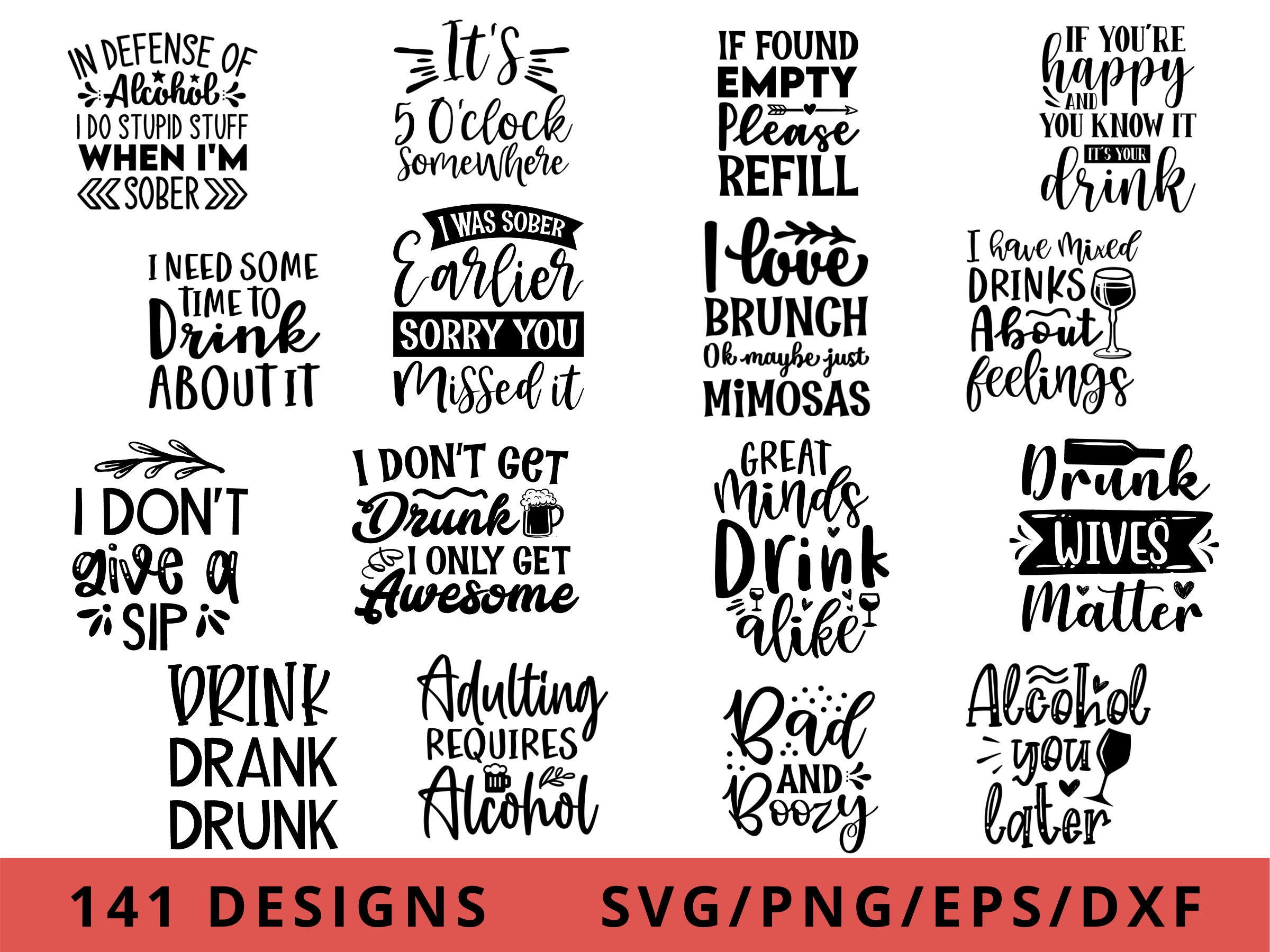 Coaster Svg Bundle Drink Coaster Svg Wine Saying Svg Beer Etsy