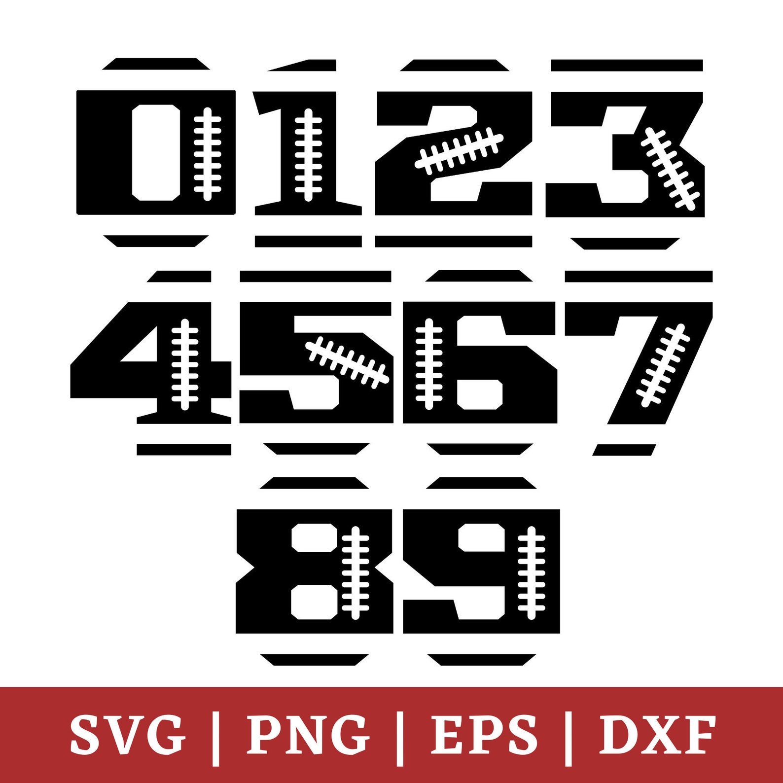 Football Player Numbers Svg Football Numbers Svg Bundle NFL Etsy