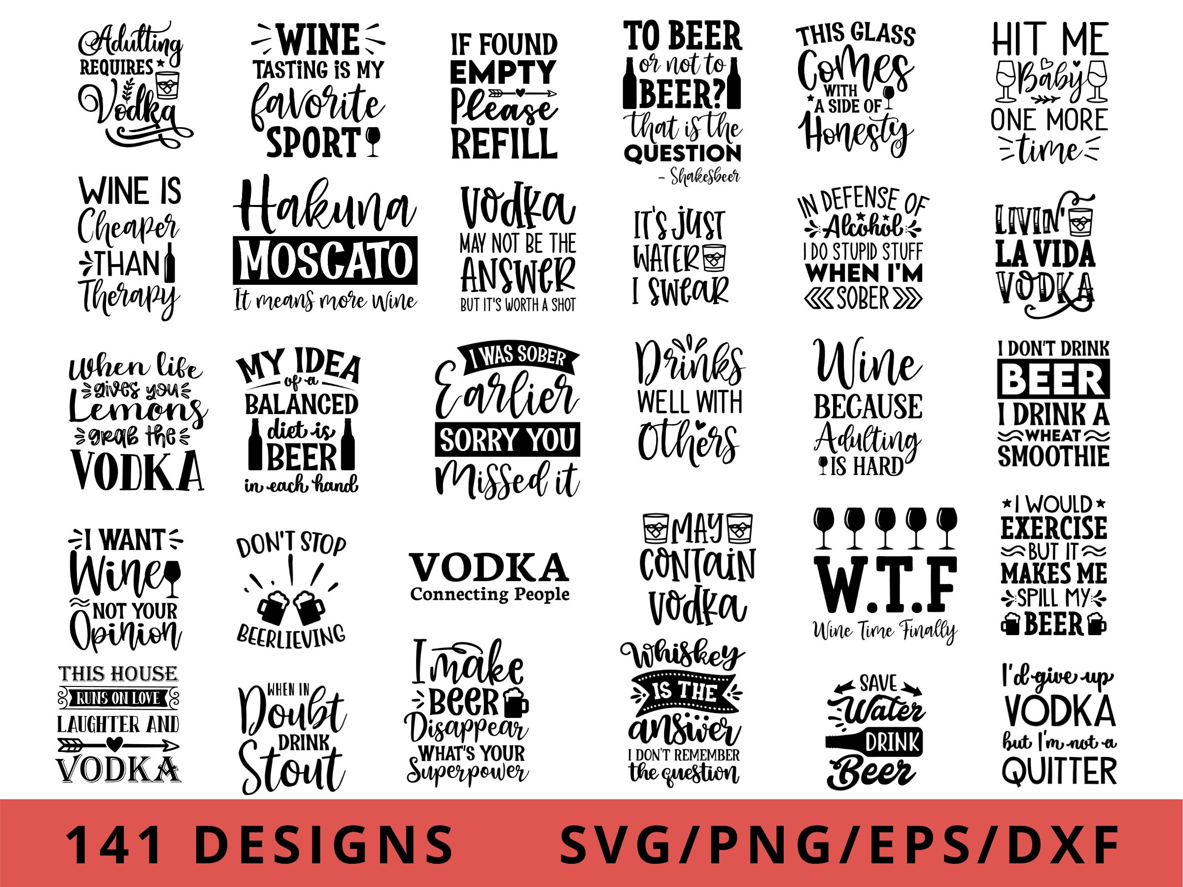 Coaster Svg Bundle Drink Coaster Svg Wine Saying Svg Beer Etsy