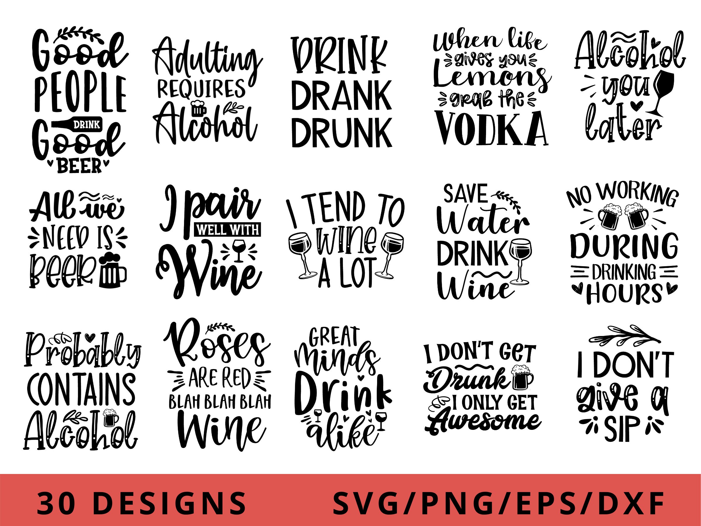 Alcohol SVG Funny Alcohol Quotes Bundle Svg Alcohol Svg Bundle Etsy