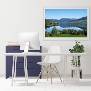 Morning Light Over Voss Fjords Norway | Printable Wall Art | Digital Download | Scandinavian Landscape Decor | Nature Poster | Home Decor