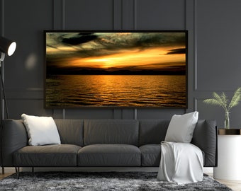 SUNSET. Photography. Poster, canvas, pictures on the foam board and on aluminium plate
