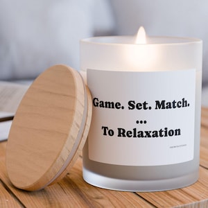 AmorVincitTennis Candle|High-Quality Coconut|Burn 50 hours|Game Set Match|Funny Candle Gift for Tennis Players|Tennis Gift|Tennis Lover