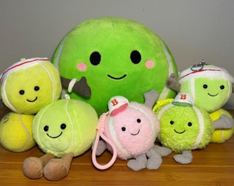 New!! Tennis Ball Plush Toys Variety|Tennis Gift|Love Tennis|Baby Shower|Tennis Accessory|Kid|Newborn|Room Decor|Goodluck Charm|Dog|Keychain