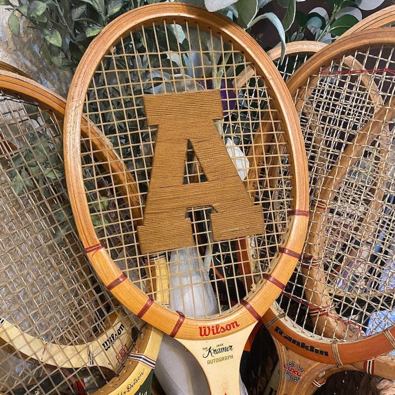 Personalized Wall Art|embroidered Vintage Tennis Racket + Press|tennis ...