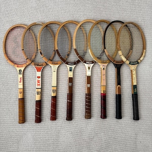 Unique Vintage Tennis Rackets for Selection|Tennis Gift|Tennis Racket|Vintage|Vintage Tennis|Antique Racquet|Classic Tennis Racquet Decor