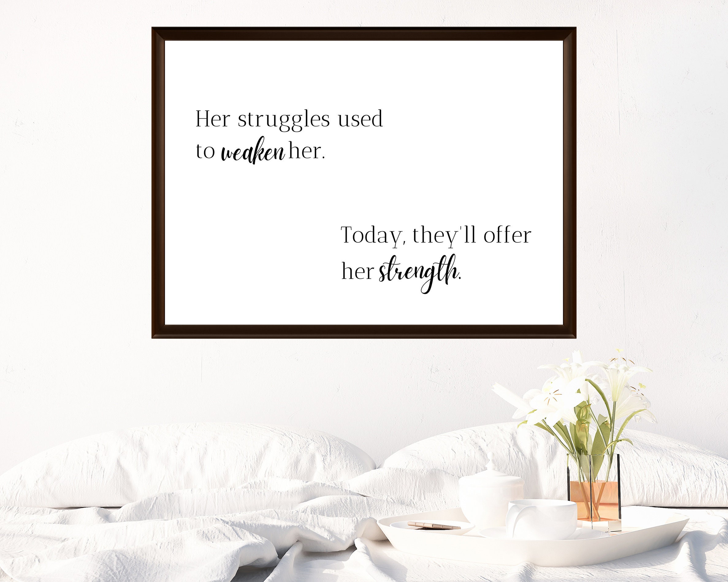 She is Strong Wall Art, Strength Quote Printable, She is Strong