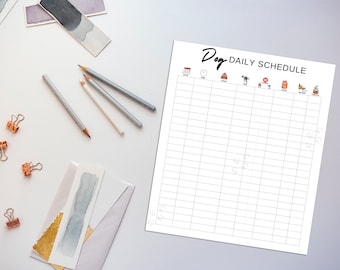 Dog Daily Schedule, Pet Care Tracker (PDF)