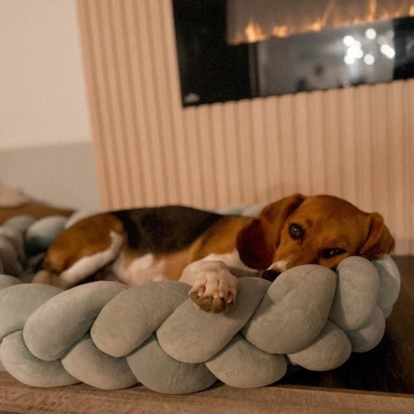 Lit pour animaux de compagnie. Lit pour chien et chat. Confort tressé - zone de couchage pour animaux de compagnie.