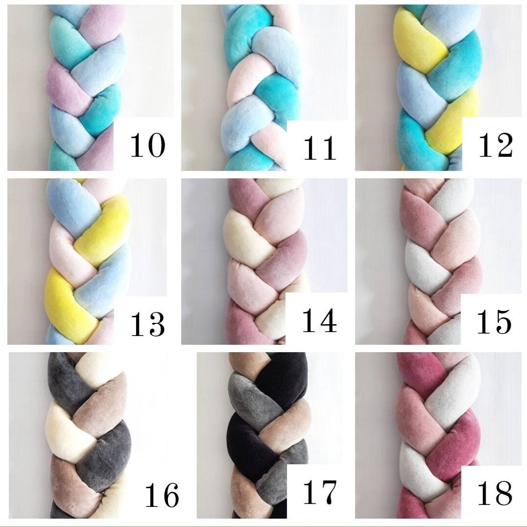 Braided crib bumper knot crib bumper crib bedding braid Etsy