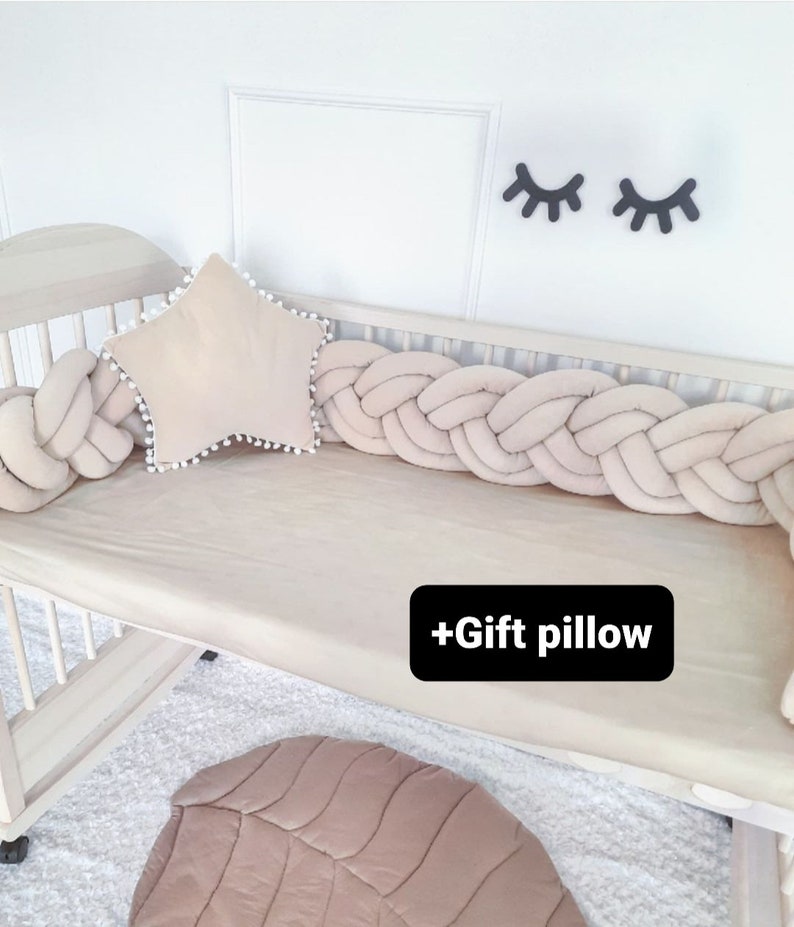 Braided Crib Bumper Knot Crib Bumper Crib Bedding Braid Etsy
