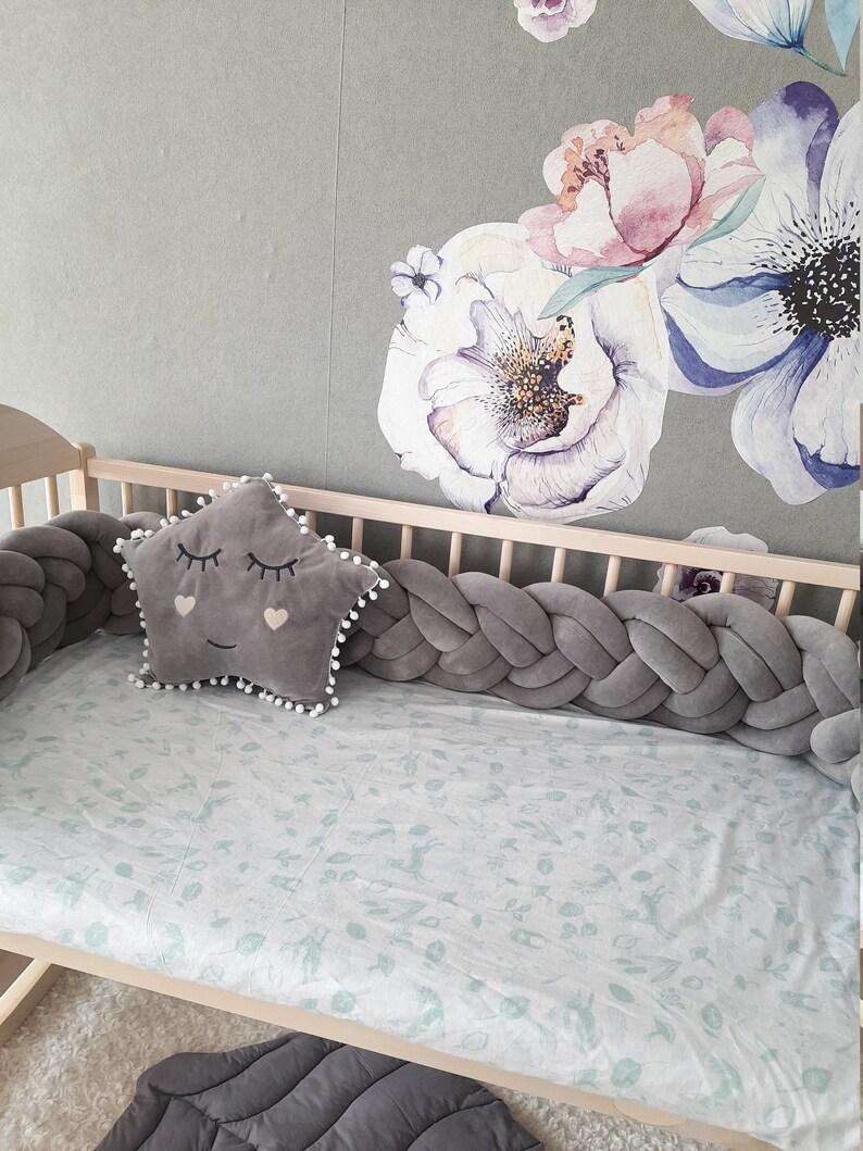 Braided Crib Bumper Knot Crib Bumper Crib Bedding Braid Etsy