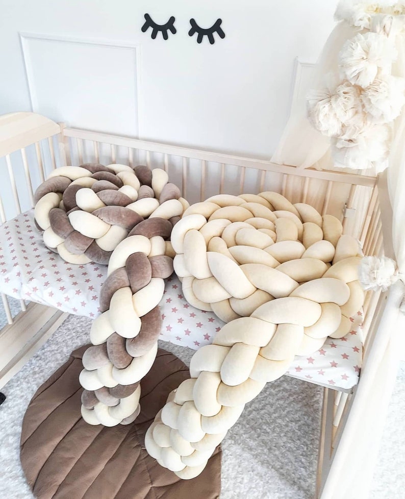 Braided crib bumper double crib bumper crib bedding braid Etsy