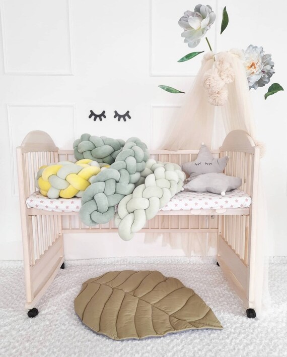 Braided crib bumper double crib bumper crib bedding braid Etsy