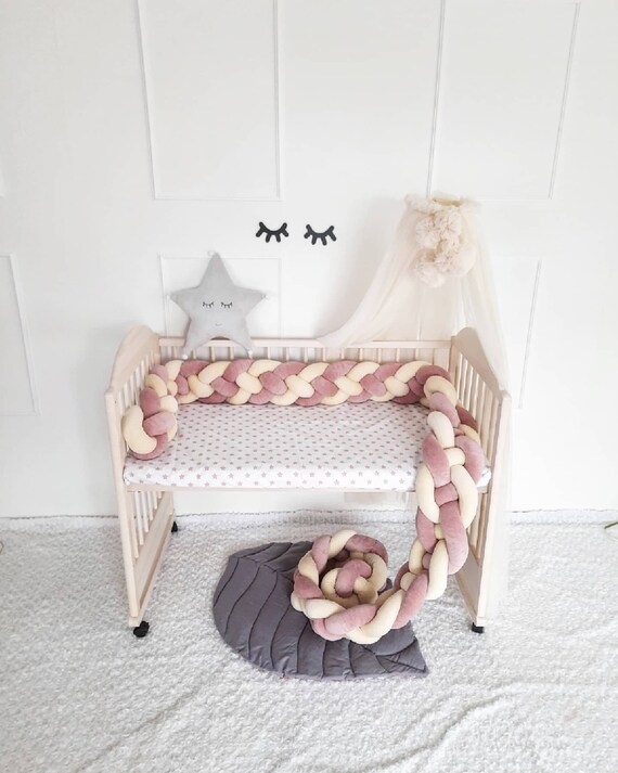 Braided crib bumper double crib bumper crib bedding braid Etsy