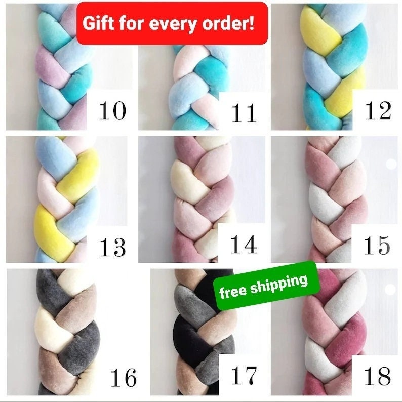 Braided Crib Bumper Knot Crib Bumper Crib Bedding Braid Etsy