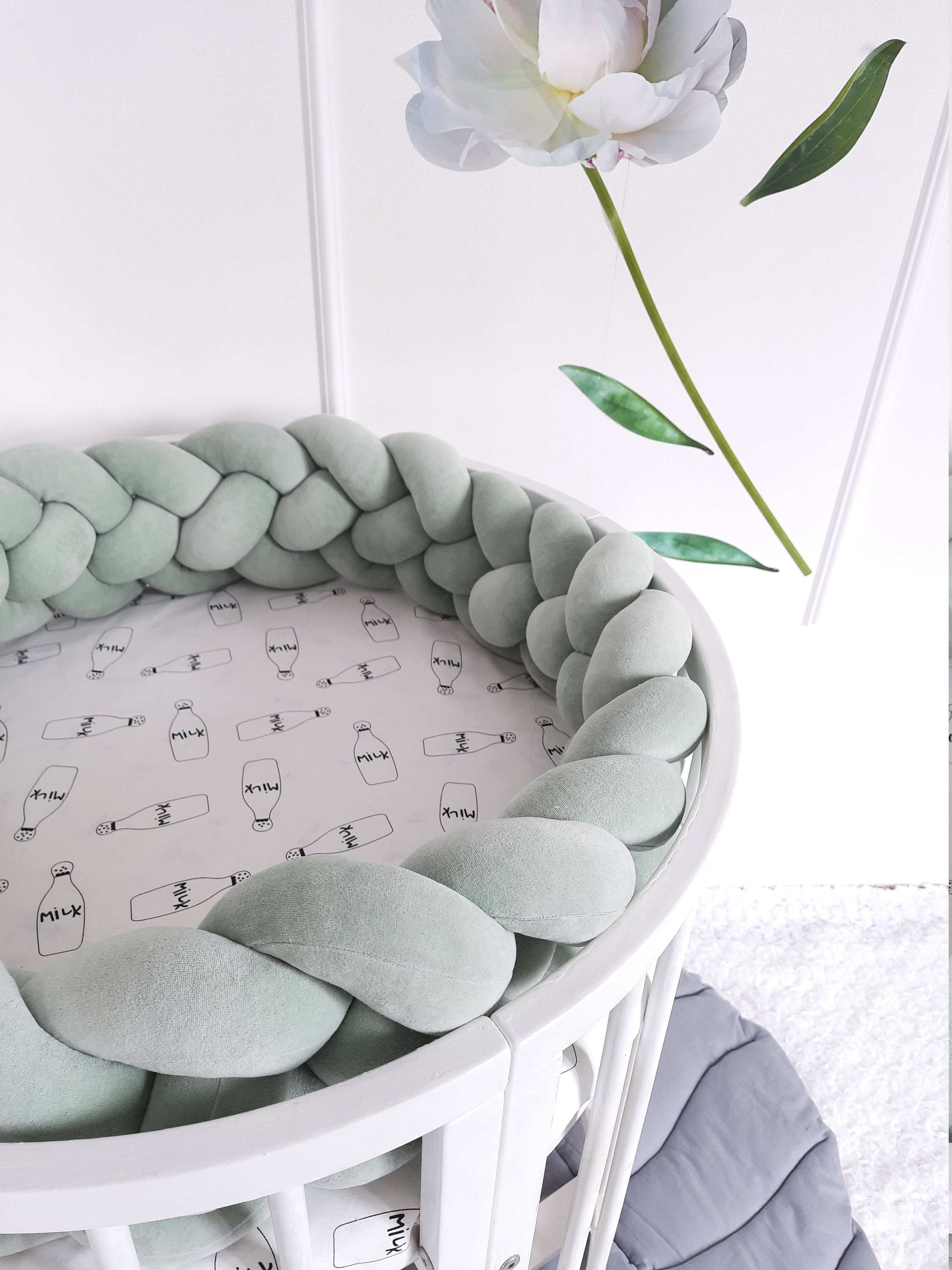 Braided crib bumper double crib bumper crib bedding braid Etsy