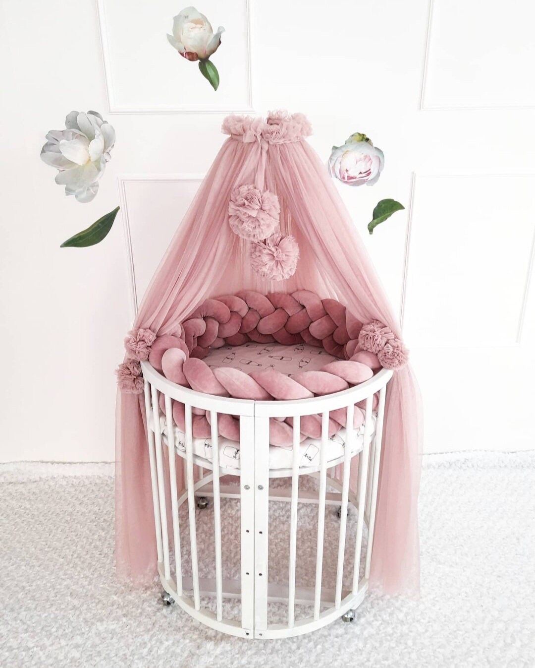 Crib Bumper Mini Crib Bumper Full Crib Bedding Braid Crib Etsy