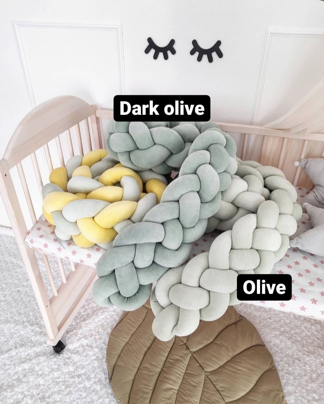 Crib Bumper Mini Crib Bumper Full Crib Bedding Braid Crib Etsy